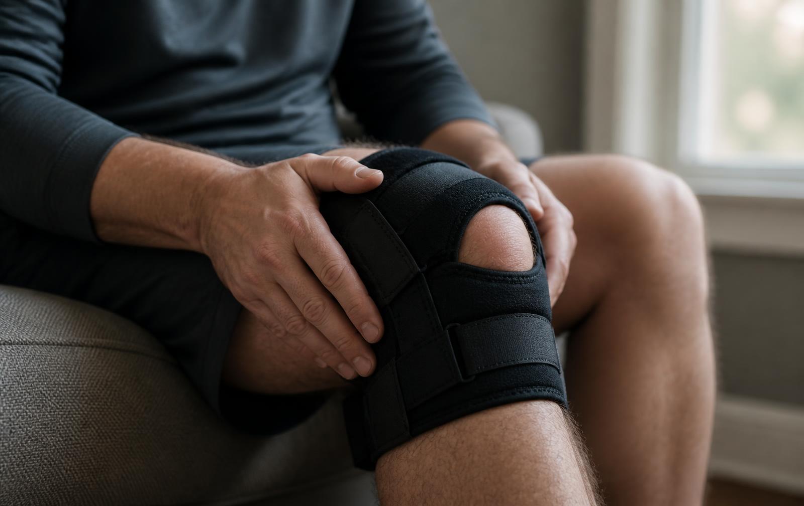 Persona sujetándose la rodilla lesionada tras un accidente