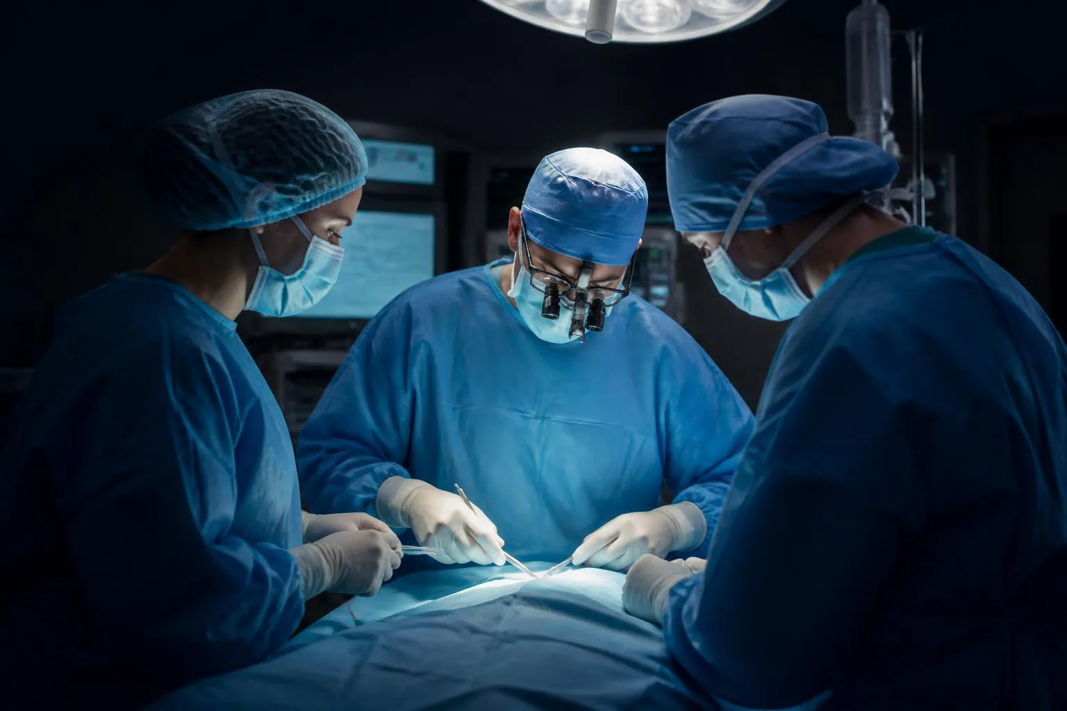 Equipo médico durante una intervención quirúrgica